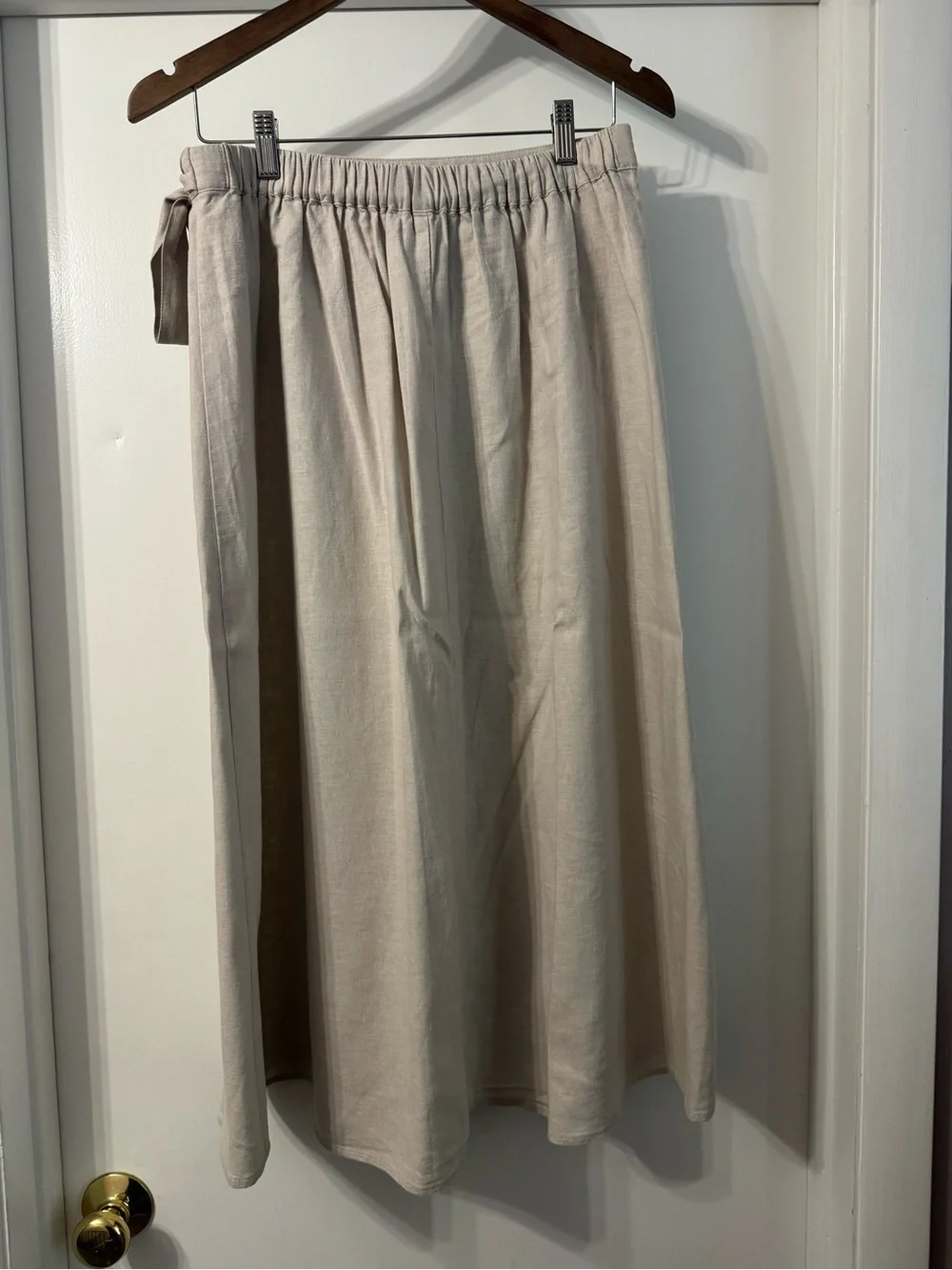J Crew Women's Faux Wrap Midi Skirt in Light Beige